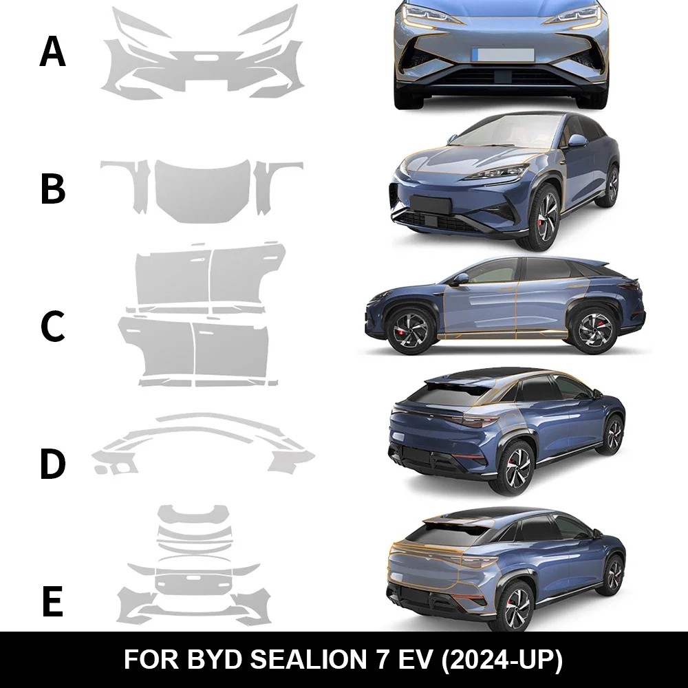 BYD Sealion 7 EV 2024 2025  TPU ڵ Ʈ ȣ ʸ Pre-cut Anti-scratch Body ƼĿ  귡 ŰƮ Transparent 8.5mil